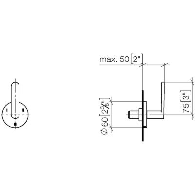 Dornbracht Meta przełącznik podtynkowy trzykierunkowy czarny mat 36210661-33