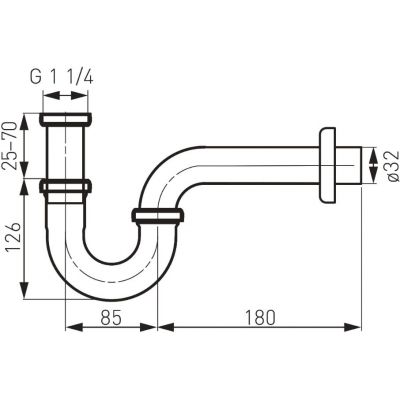 FDesign Kleome syfon umywalkowy rurowy nikiel szczotkowany FD7-201-77