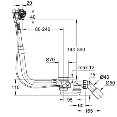 Grohe Talentofill syfon do wanny Brushed Warm Sunset 28990DL0