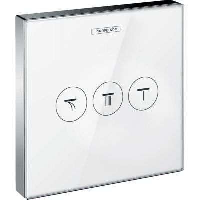 Hansgrohe ShowerSelect Glass zawór odcinający podtynkowy biały/chrom 15736400
