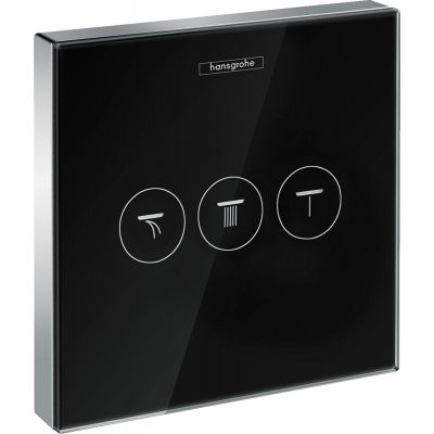 Hansgrohe ShowerSelect Glass zawór odcinający podtynkowy czarny/chrom 15736600