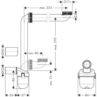 Hansgrohe syfon do umywalki rurowy biały 54235000