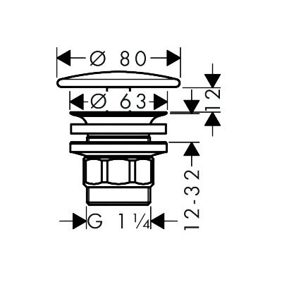 Hansgrohe korek do umywalki biały 50110450