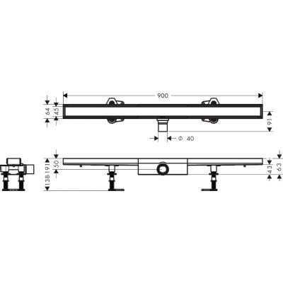Hansgrohe RainDrain Compact odpływ liniowy 90 cm 56169000