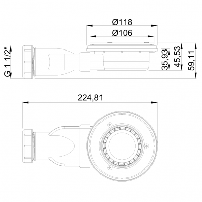 Invena Slim syfon do brodzika Alvero niski SU-AK-702