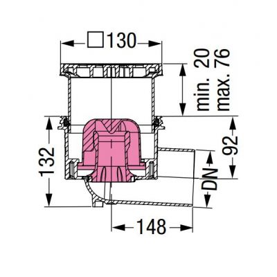 Kessel Practicus wpust podłogowy cm 45110.21