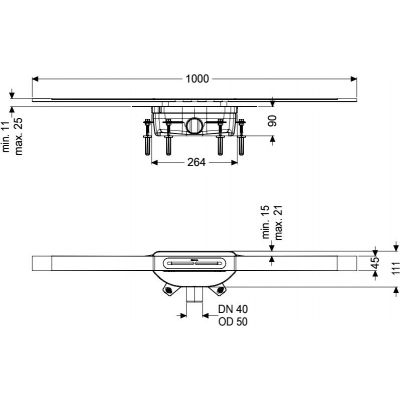 Kessel Linearis Infinity odpływ liniowy prysznicowy 100 cm brąz szczotkowany 45204.10