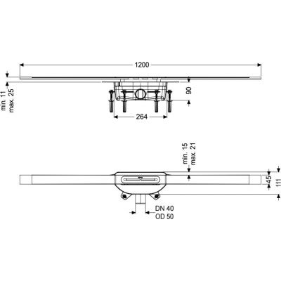 Kessel Linearis Infinity odpływ liniowy prysznicowy 120 cm brąz szczotkowany 45204.12