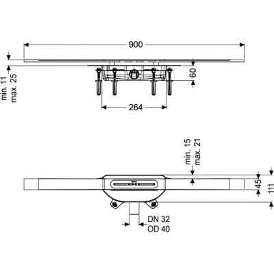 Kessel Linearis Infinity odpływ liniowy prysznicowy 90 cm brąz szczotkowany 45304.09