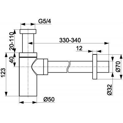 KFA Armatura syfon do umywalki butelkowy złoty 600-003-31
