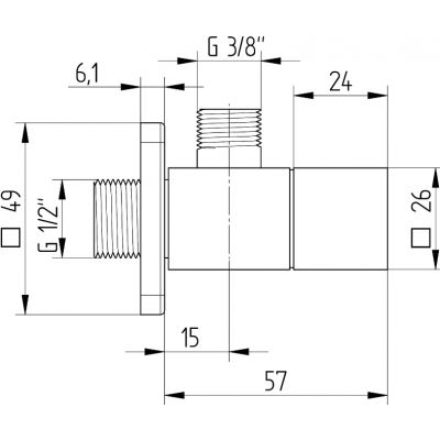 Kronenbach Universal zawór ścienny kątowy chrom 053620699KB
