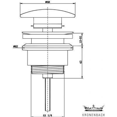 Kronenbach korek do umywalki chrom-biały 41.321.700.1000