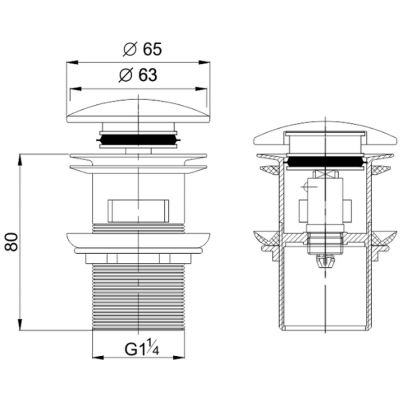 Opoczno korek do umywalki klik-kalk okrągły z przelewem K99-0184-EX1