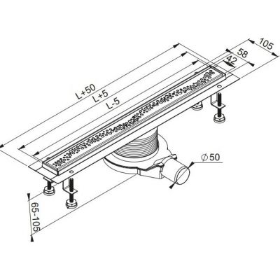 Prevex Fino odpływ liniowy prysznicowy 60 cm Flash/Conti WDO-600-04-6601