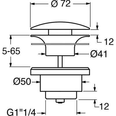 GSI korek do umywalki biały mat PCS09