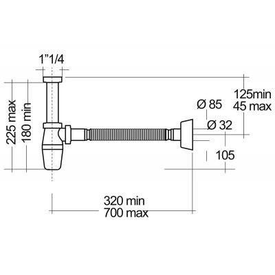 Rak Ceramics syfon do umywalki butelkowy biały BTRWBPPR020