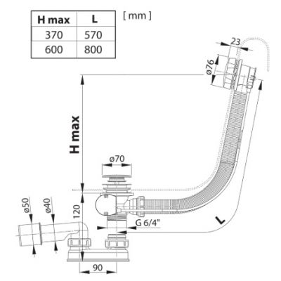 Ravak syfon do wanny biały X01843