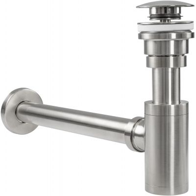 Rea syfon do umywalki z korkiem klik-klak nikiel szczotkowany REA-A4400