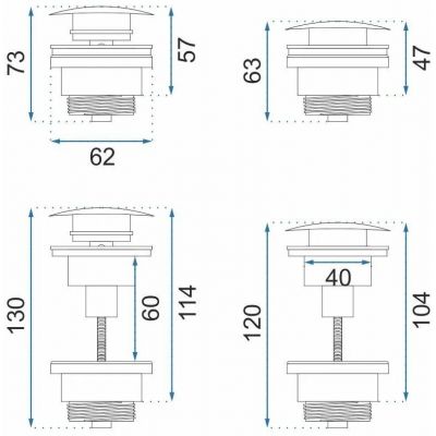 Rea syfon do umywalki z korkiem klik-klak nikiel szczotkowany REA-A4400