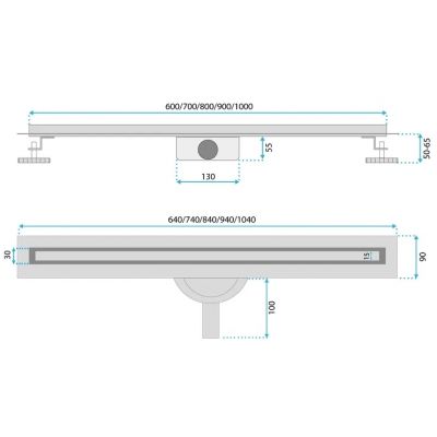 Rea Neo Slim Pro odpływ liniowy 100 cm stal REA-G5803