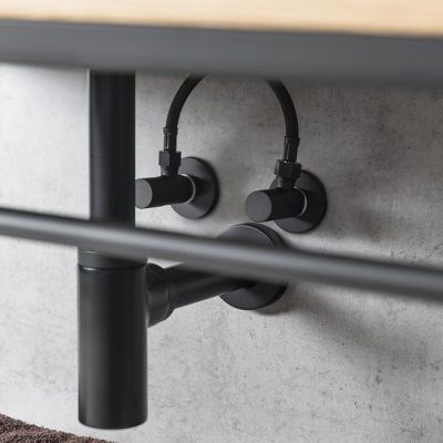 Sapho zawór kątowy 1/2"x3/8" czarny mat SL015