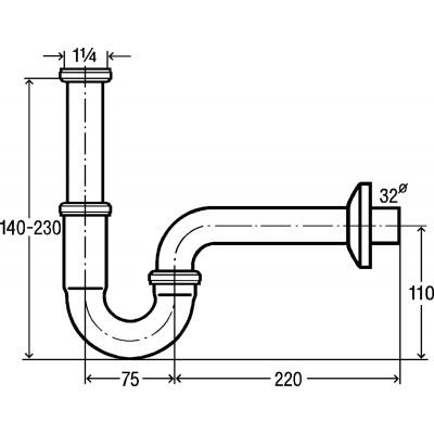 Viega Plus-Sifon syfon do umywalki rurowy chrom 101572