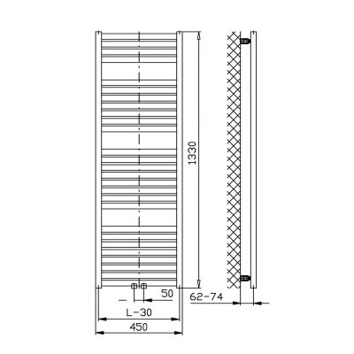 Aqualine Tondi grzejnik łazienkowy dekoracyjny 133x45 cm czarny DT476T