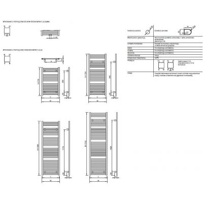 Enix Pini (P) grzejnik łazienkowy 115,4x60,8 cm biały P0006081154014020000