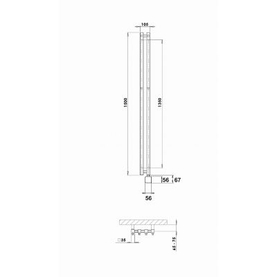 HeatQ Technology Pluto Up grzejnik elektryczny 156,7x10,5 cm czarny mat PNH3HQSCBB002BH3XXOP2L2