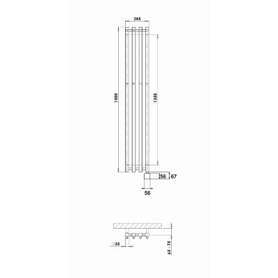 HeatQ Technology Pluto Up grzejnik elektryczny 150x24,5 cm biały PNH3HQSCWWX04BH3XXOP2W4