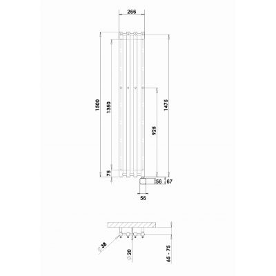 HeatQ Technology Rosendal Up grzejnik elektryczny 150x26,6 cm biały PNH3HQSCWWX03BH3XXOR2WX