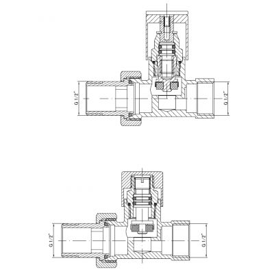 Invena komplet zaworów grzejnikowych prosty biały CZ-31-P15