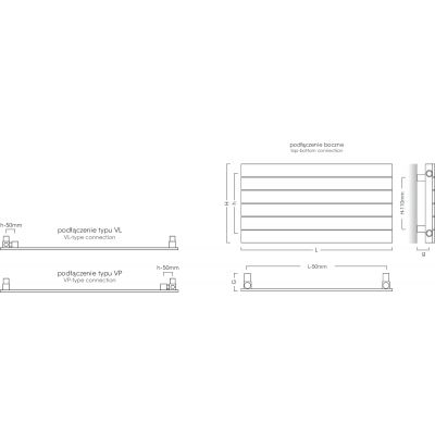 Instal Projekt Cover H New grzejnik pokojowy 200x42,1 cm biały COVHN-200/08VL