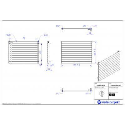 Instal Projekt Cover H New grzejnik pokojowy 80x58 cm biały COVHN-080/11VP