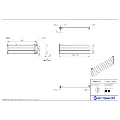 Instal Projekt Cover H New grzejnik pokojowy 100x31,5 cm biały COVHN-100/06VL