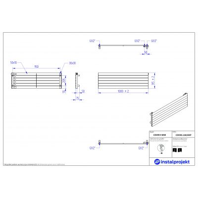 Instal Projekt Cover H New grzejnik pokojowy 100x31,5 cm biały COVHN-100/06VP
