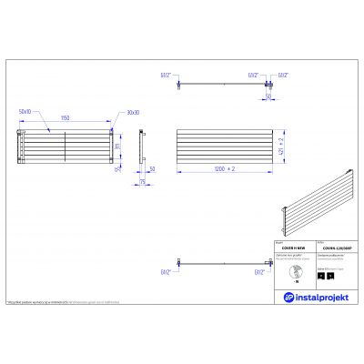 Instal Projekt Cover H New grzejnik pokojowy 120x42,1 cm biały COVHN-120/08VP