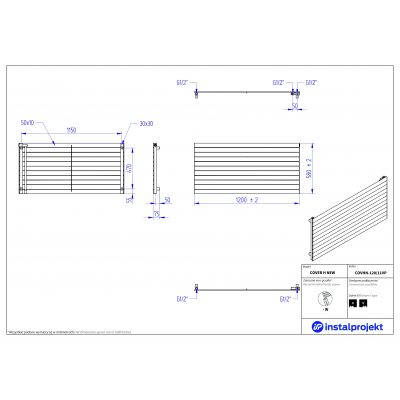 Instal Projekt Cover H New grzejnik pokojowy 120x58 cm biały COVHN-120/11VP