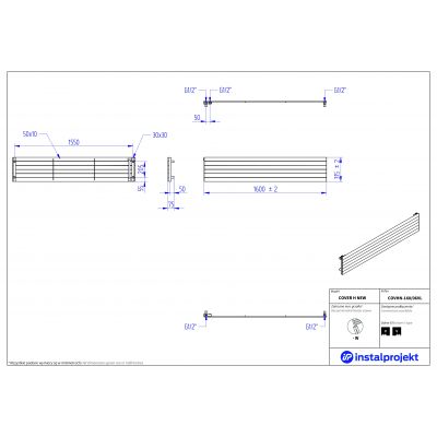 Instal Projekt Cover H New grzejnik pokojowy 160x31,5 cm biały COVHN-160/06VL