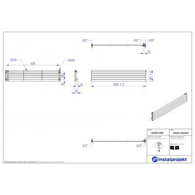 Instal Projekt Cover H New grzejnik pokojowy 160x31,5 cm biały COVHN-160/06VP