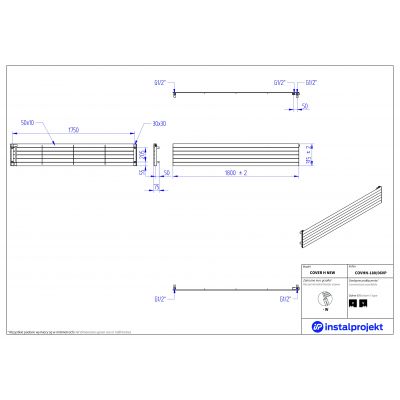 Instal Projekt Cover H New grzejnik pokojowy 180x31,5 cm biały COVHN-180/06VP