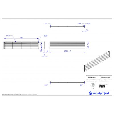 Instal Projekt Cover H New grzejnik pokojowy 200x42,1 cm biały COVHN-200/08VP