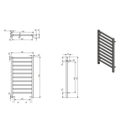 Imers Tell grzejnik łazienkowy drabinkowy 79x43 cm biały G0174307902