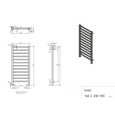 Imers Tell grzejnik łazienkowy drabinkowy 94x43 cm biały G0174309402