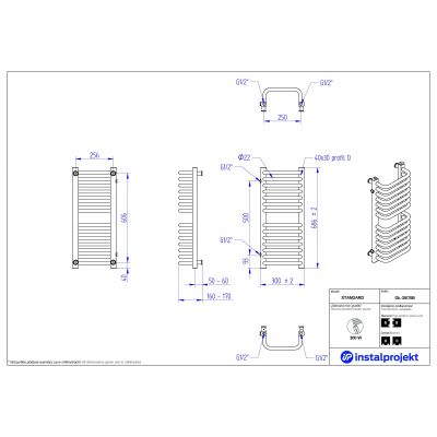 Instal Projekt Standard grzejnik łazienkowy drabinkowy 68,6x30 cm biały GŁ-30/70B