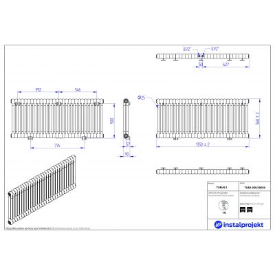 Instal Projekt Tubus 2 grzejnik pokojowy 56,8x135 cm biały TUB2-050/29D50