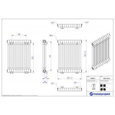 Instal Projekt Tubus 2 grzejnik 70x53,1 cm biały TUB2-070/11