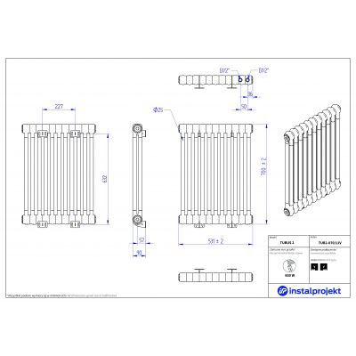 Instal Projekt Tubus 2 grzejnik 70x53,1 cm biały TUB2-070/11V
