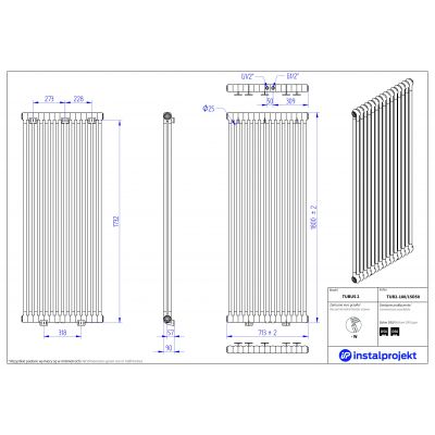 Instal Projekt Tubus 2 grzejnik 180x71,3 cm biały TUB2-180/15D50