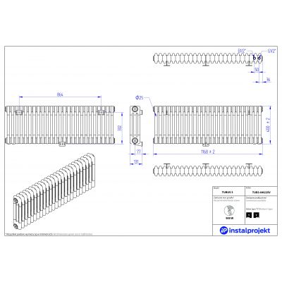 Instal Projekt Tubus 3 grzejnik 40x116,8 cm biały TUB3-040/25V